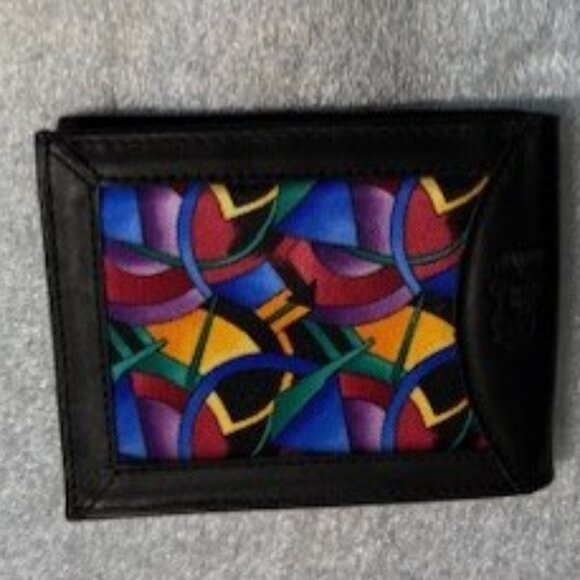 MEN’S WALLET, BLACK LEATHER BI-FOLD, JERRY GARCIA DESIGN, RARE - Picture 8 of 10